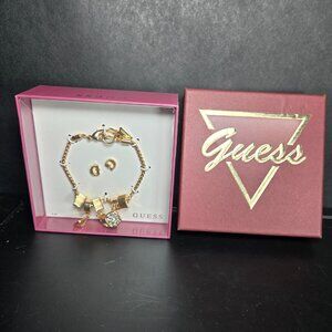 GUESS Gold-Tone Bracelet + Stud Earrings Set